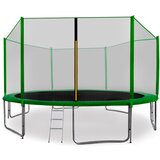 Trampolin 430 cm s vanjskom zaštitnom mrežom + ljestve + torba za cipele AGA SPORT PRO - tamno zelena | shoptok.hr