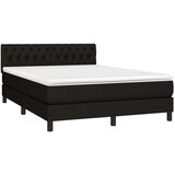  Krevet s oprugama i madracem crni 140 x 190 cm od tkanine | shoptok.hr