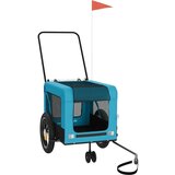 Prikolica za bicikl za ljubimce plavo-crna od tkanine i željeza | shoptok.hr