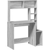 vidaXL Pisalna miza s policami siva sonoma 100x45x140 cm inž. les | Shoptok.si