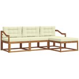  Set vanjskih sofa 4 kom. Prirodna i krem Smeđa 245,5 x 162,5 x 73 cm | shoptok.hr