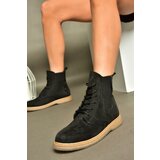Fox Shoes R374961902 Black Suede Women's Classic Boots with Elastic Sides Cene