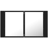 vidaXL LED kupaonski ormarić s ogledalom crni 80 x 12 x 45 cm | shoptok.hr