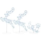 vidaXL Akrilni božićni sob sa saonicama 260 x 21 x 87 cm hladni bijeli | shoptok.hr