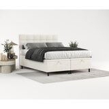 Maison de Rêve Kremno bela oblazinjena zakonska postelja s prostorom za shranjevanje 140x200 cm Senses – | Shoptok.si