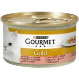 Purina gourmet gold vlažna hrana za mačke komadići piletine i lososa u sosu 85g Cene