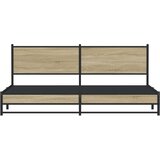 Metalni okvir kreveta bez madraca boja hrasta sonome 200x200 cm | shoptok.hr