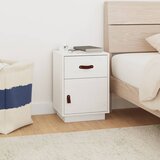 vidaXL noćni ormarić bijeli 40 x 34 x 55 cm od masivne borovine cijene