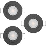 Eglo 902237 - Set od 3 LED kupatilskih ugradnih svetala BARRANCO 1xGU10/4,5W/230V IP44 crne boje | Eponuda.com