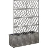  Sadilica s rešetkom i 3 posude 83x30x130 cm od poliratana siva | Eponuda.com