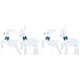 vidaXL LED jelene 4 pcs srebrna 45 x 19 x 65 cm blago | Shoptok.si