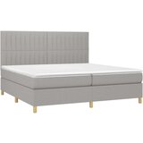 Krevet s oprugama i madracem svjetlosivi 200 x 200cm od tkanine | shoptok.hr