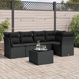 vidaXL 6-dijelni set vrtnih sofa s jastucima crni od poliratana | shoptok.hr