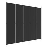 Sobna Paravan 5-delni 250x220 cm črno blago, (20595040) | Shoptok.si
