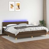  Krevet box spring s madracem LED tamnosmeđi 200x200 cm tkanina | shoptok.hr