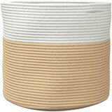  Košara za pohranu bež-bijela Ø 43 x 35 cm od pamuka | Eponuda.com
