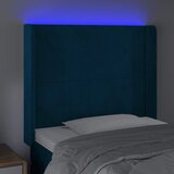  LED uzglavlje tamnoplavo 103x16x118/128 cm baršunasto | shoptok.hr