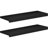 Step treads 2 kom. 70 x 25 x 2 cm Crna Čvrsto drvo bukve | shoptok.hr