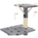 vidaXL Penjalica za mačke sa stupovima za grebanje od sisala 138 cm siva s uzorkom šapa | shoptok.hr