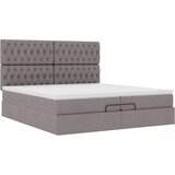  Otomanski okvir kreveta s madracima smeđesivi 200x200cm tkanine | shoptok.hr