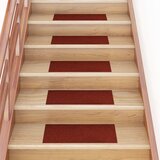  Prostirke za stepenice, samoljepljive, 15 kom 60x25 cm, bordo crvene, pravokutne | shoptok.hr