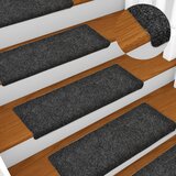  Prostirke za stepenice samoljepljive 15 kom 65x21x4 cm tamnosive pravokutne rubove | shoptok.hr