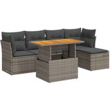 vidaXL 6-dijelni set vrtnih sofa od poliratana s jastucima sivi | shoptok.hr