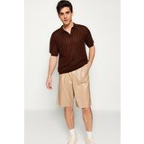 Trendyol Polo T-shirt - Brown - Relaxed fit Cene