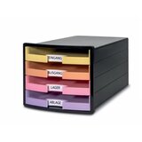 Han polica sa otvorenim fiokama impuls, 4 fioke pastel crna | ePonuda.com