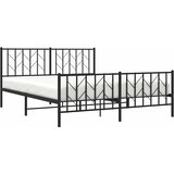  Metalni okvir kreveta uzglavlje i podnožje crni 160x200 cm | shoptok.hr