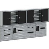  4-dijelni set ormar za alate i pegboard zidni montirani crni metal | shoptok.hr