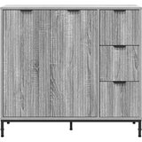 vidaXL Strani šal Siva sonoma 89.5 x 33 x 82 cm Konstruiran les | Shoptok.si