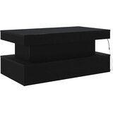  Klub stolić s LED svjetlima crni hrast 90x50x40 cm | Shoptok.si