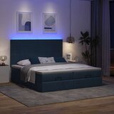 vidaXL Otomanski posteljni okvir z vzmetnicami moder 180x200 cm blago Cene