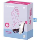 Satisfyer Traveler - potovalni klitoralni irigator za polnjenje (črno-bel) | Shoptok.si