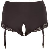 Cottelli Plus Size - Spodnji del z naramnicami (črn) - 4XL | Shoptok.si