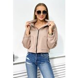 Kesi Insulated cotton cappuccino sweatshirt with zipper Cijene