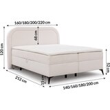 Ropez Bijeli boxspring krevet s prostorom za odlaganje 160x200 cm Ornes – | shoptok.hr