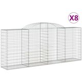  Lučne gabionske košare 8 kom 300x50x120/140cm pocinčano željezo | shoptok.hr