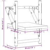  Zidne police s prečkama 2 kom crne 20 x 25 x 30 cm | shoptok.hr