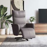  Naslonjač od umjetne kože s osloncem za noge sivi | shoptok.hr