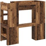  Okvir kreveta na kat s stolom s pohranom Staro drvo 75 x 190 cm | shoptok.hr