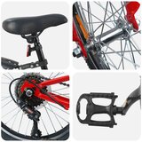  Otroško Kolo 24 Palcev 6-Speed priporočeno za 8-12 let Rdeča - - Rdeča - 15.38 - 123 x 51 x 78 cm - 2025- | Shoptok.si