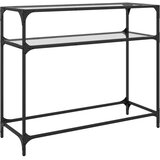  Stolić s prozirnom staklenom površinom 98x35x81 cm čelik | Eponuda.com