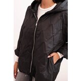 Kesi Włoski Women's quilted jacket with a hood black | shoptok.hr