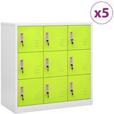 vidaXL omara s ključavnico 5 kosov siva in zelena 90x45x92,5 cm jeklo | Shoptok.si