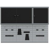  5-delni komplet omare za orodje in pegboard, stenska montaža, črna kovina, (22048540) | Shoptok.si