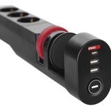  Produžni kabl sa stezaljkom za sto, 3 utičnice + 3x USB, 1,5m, crni | Eponuda.com
