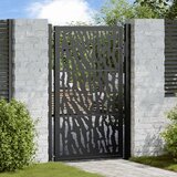 vidaXL Vrtna vrata črna 105x155 cm Oblikovanje jeklene sledi | Shoptok.si