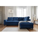 Miuform Temno modra raztegljiva kotna sedežna garnitura iz rebrastega žameta (desni kot) Lofty Lilly – | Shoptok.si